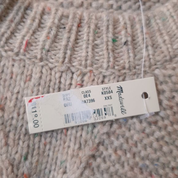 Madewell Cozy Boxy Knit Sweater Neutral Chunky Knit Pullover Fall Winter NWT  XS - Picture 10 of 16